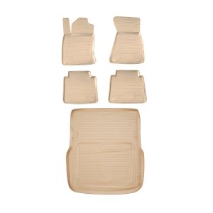 Audi A8 Floor-Trunk Mats - Omac - KIT 3D - Beige - '02-'10 Audi A8 Floor-Trunk Mats - Omac - KIT 3D - Beige - '02-'10